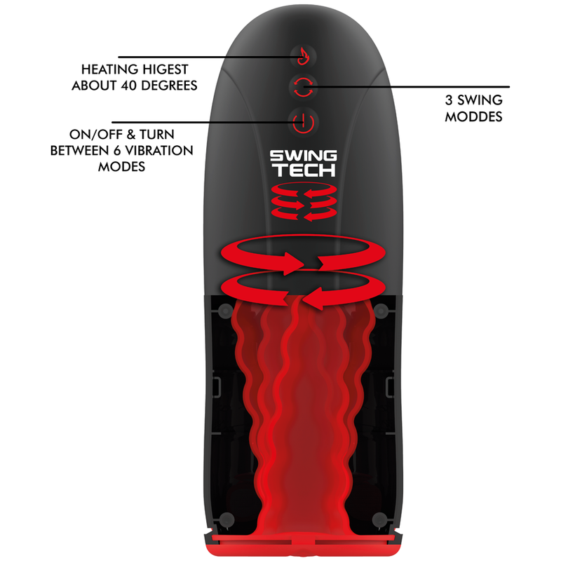 JAMYJOB - SWING-R VERWARMINGSEFFECT, SWING TECH EN VIBRATIE MASTURBATOR